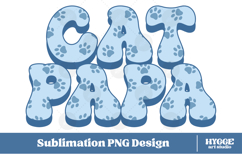 American Cat Papa 4th of July USA Paw DTF PNG Sublimation Product Image 1