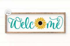 Welcome With Sunflower SVG | Farmhouse Sign | DXF and More Product Image 1