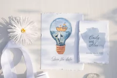 Watercolor whale clipart. Nursery underwater illustration Product Image 4