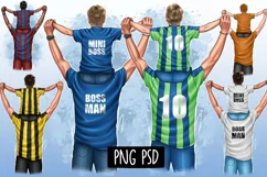 Football soccer clipart father and son daughter Product Image 1