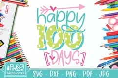 100 Days Of School SVG - Cute Happy 100 Days Product Image 1