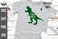 Two Rex, 2nd birthday Dinosaur SVG tyrannosaurus rex svg Product Image 1