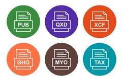Set Of File Formats Icons Product Image 1