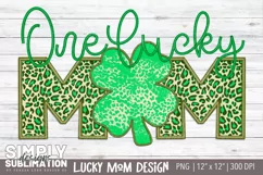 Faux Embroidery | One Lucky Mom| St. Patrick’s Day Png Product Image 1