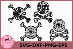 Skull Zentangle Svg, Skull mandala svg, Girl Skeleton Product Image 1