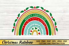 Christmas SVG PNG EPS DXF Merry Christmas Rainbow SVG Product Image 2