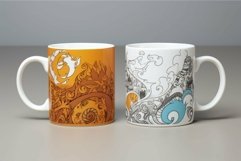 Decorative ceramic mugs with ornate patterns Product Image 1