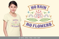No Rain No Flowers Hand Drawn Lettering SVG Product Image 1