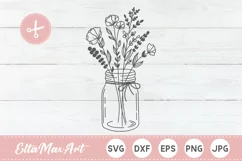 Mason Jar SVG file, Flowers SVG file, Wildflower SVG, Flower Product Image 2