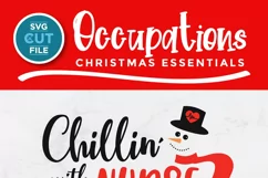 Christmas Nurse svg, a chillin' with my snowmies svg file Product Image 2