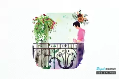 Watercolor The Bride and Groom Sublimation PNG Product Image 1