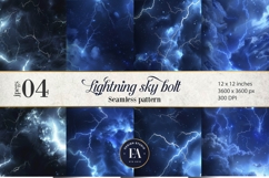 Lightning Bolt Digital paper, Thunderstorm pattern Product Image 1