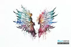 Watercolor Angel's Wings PNG Clipart Product Image 1
