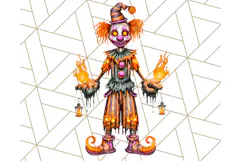 Creepy Clown Halloween PNG Clipart, Spooky Circus Art Product Image 4