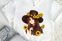 Watercolor Cute Chibi Sunflower PNG Clipart Product Image 2