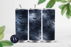 Bats Night Sky Pattern, Dark Gothic Bat Seamless Paper Product Image 2