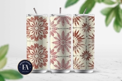 Rustic Retro Floral Block Print | Geometric Floral Pattern Product Image 2