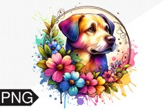Dog Flowers Sublimation - Dog Clipart PNG Design Product Image 1