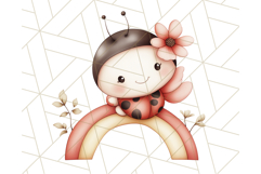 Cute Ladybug Clipart PNG, Pastel Whimsical Bug Illustrations Product Image 4