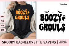 Spooky Bachelorette Party Saying SVG | Boozy Ghouls Product Image 1