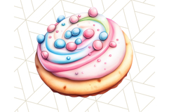 Pastel Sweet Treats Clipart, Ice Cream, Cakes, Donuts Png Product Image 4
