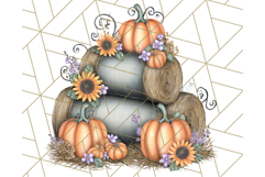 Fall Market Stall Clipart PNG, Rustic Autumn Clip Art Product Image 4