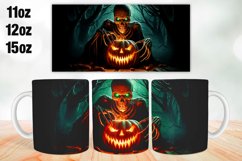 Halloween Skull Mug Wrap Sublimation 11oz, 12oz, 15oz Product Image 1