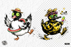 Whimsical Summer Duck Png Clipart Product Image 1