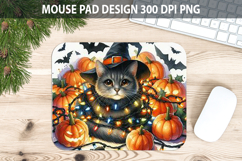 Watercolor Cat Mouse Pad Sublimation - Animal PNG Product Image 1