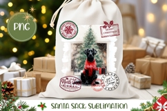 Watercolor Christmas Dog Santa Sack Sublimation Product Image 1