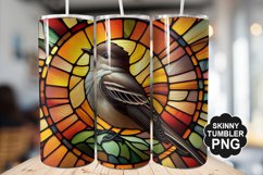 Eastern Phoebe Single Bird Stained Glass - Tumble Design Product Image 1