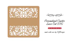 Personalized Coaster SVG | Laser Cut Split Drink Mat Product Image 2