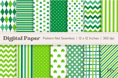14 St Patrick&#039;s Day Digital Paper, Irish Clover Pattern Product Image 1