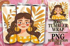 Watercolor Woman with Flowers Tumbler Wrap 20oz Product Image 1