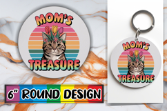 Radiant Circle Sublimation Keychains, Cat Lover Product Image 1
