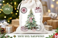 Watercolor Christmas Tree Santa Sack Sublimation Product Image 1