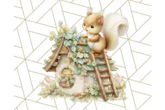 Acorn Village Clipart PNG, Fall Animal Png Product Image 4