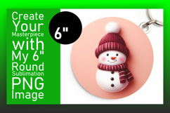 Creative Round Design for Keychains , Snowman Product Image 1