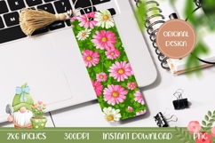 Floral Bookmark Template, Pink Daisy Bookmark Printable Product Image 1
