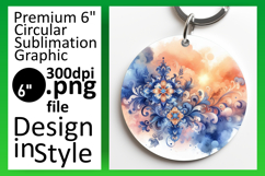Bright Round Design Sublimation Template , Watercolor Patter Product Image 1