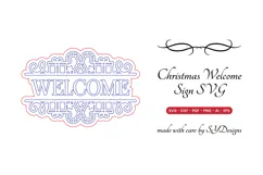 Christmas Welcome Sign SVG - Laser Cut Door Sign Product Image 2
