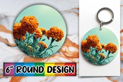 Whimsical Blossom PNG: Floral Sublimation Keychain Product Image 1