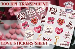 Love sticker Hearts Stickers Sheet St. Valentine&#039;s Heart PNG Product Image 1