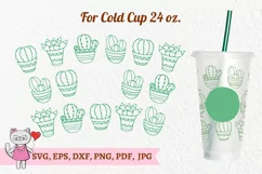 Cactus svg for Full Wrap Venti Cold Cup 24 oz Product Image 1