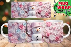 Festive Snowman Delight: Sublimation on 15oz Mug Wrap Product Image 1