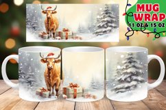 Winter CowWATERCOLOR Whirl 11oz 15oz Mug Product Image 1