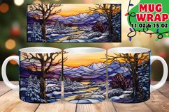 Festive Stained Glass Joy 11oz 15oz Mug Wrap Product Image 1