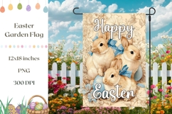 Vintage Easter Garden Flag, Funny Bunny Garden Flag Design Product Image 1