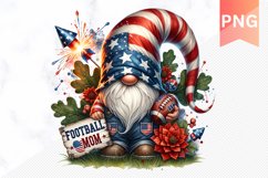 Football MOM - 4th Of July Sublimation - Clipart PNG Design Product Image 1