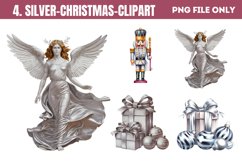 Silver Christmas Clipart Sublimation PNG Product Image 1